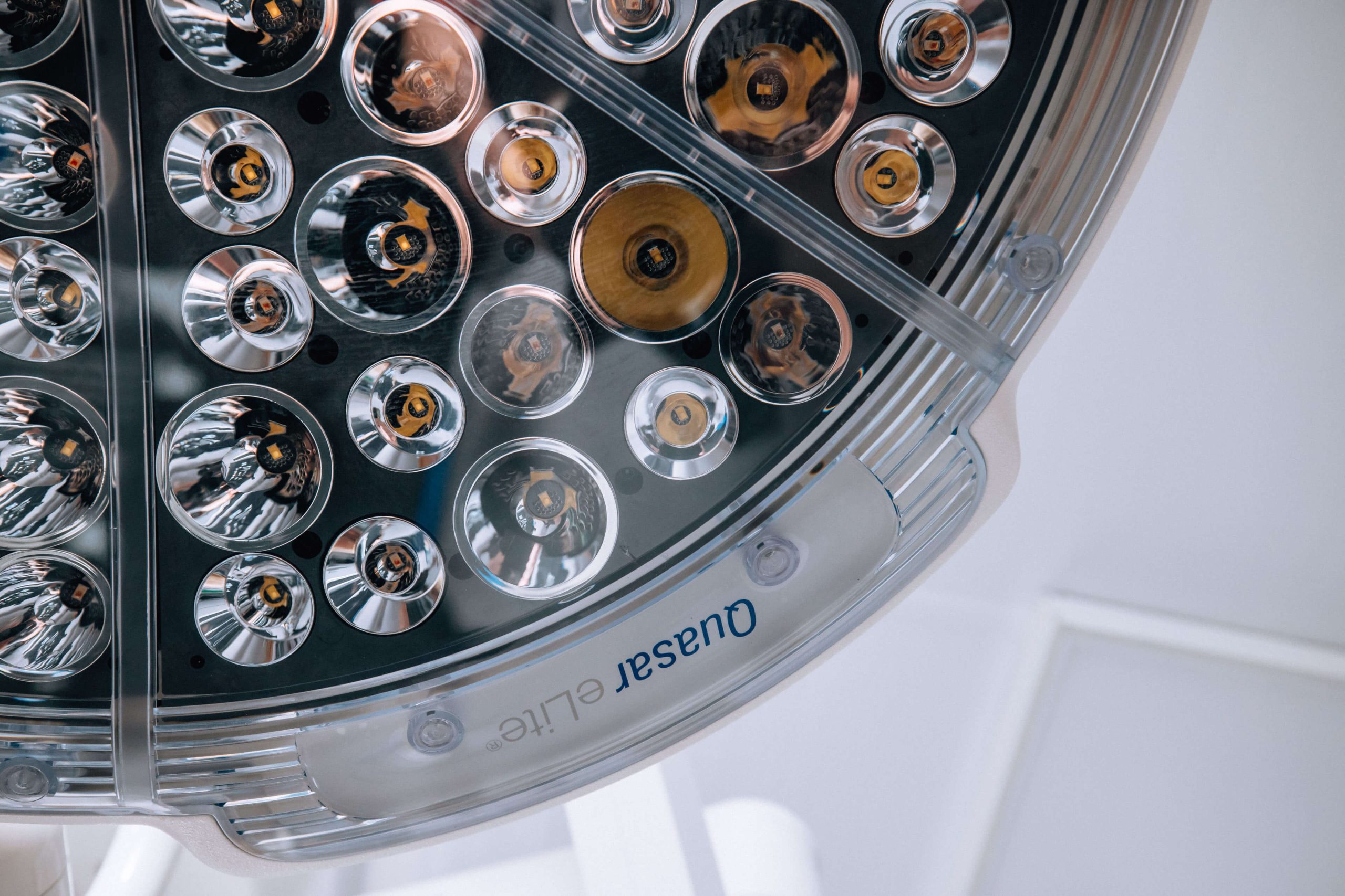 Close-up of an operating theatre light